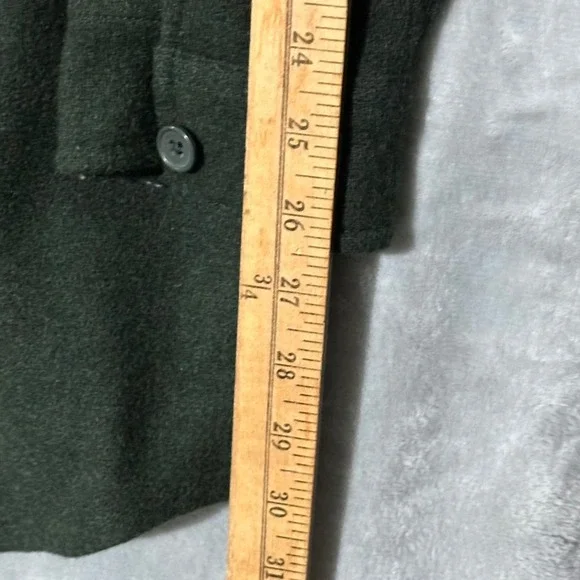 Vtg LL Bean Mens XXL Military Green Wool Blend Button Up Shirt Jacket Outerwear - Picture 9 of 10